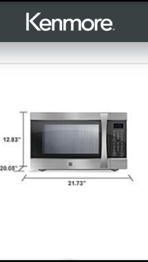 Kenmore Microwave Model 721.80833500 User Manual